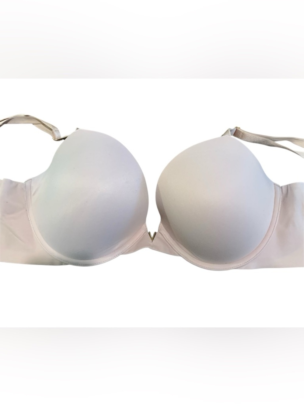 Victoria’s Secret Pink/Nude Push Up Bra with Gold V Accent 38D
